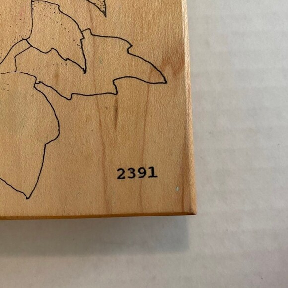 Rubber Stamp Extra Large Flower Wood Block 4 1/2 in. Square - Picture 3 of 5